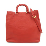 PRADA Vitello Daino Leather 2Way Tote Bag Shoulder Bag Red BR4617