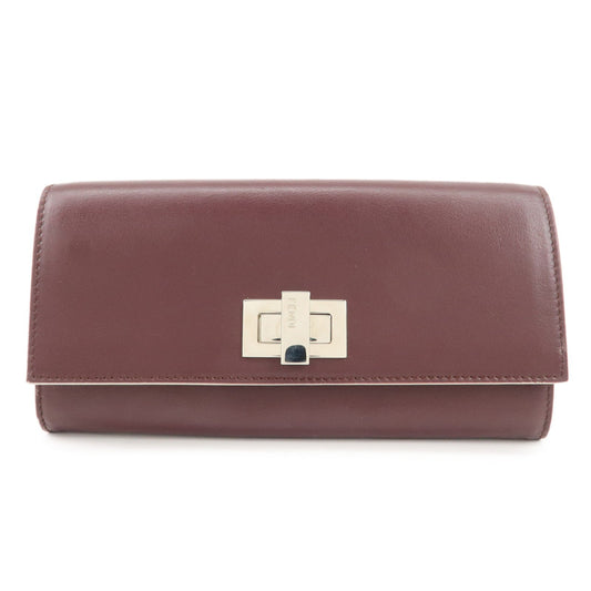FENDI Peekaboo Leather Bi-fold Continental Wallet Long Wallet 8M0377  d
