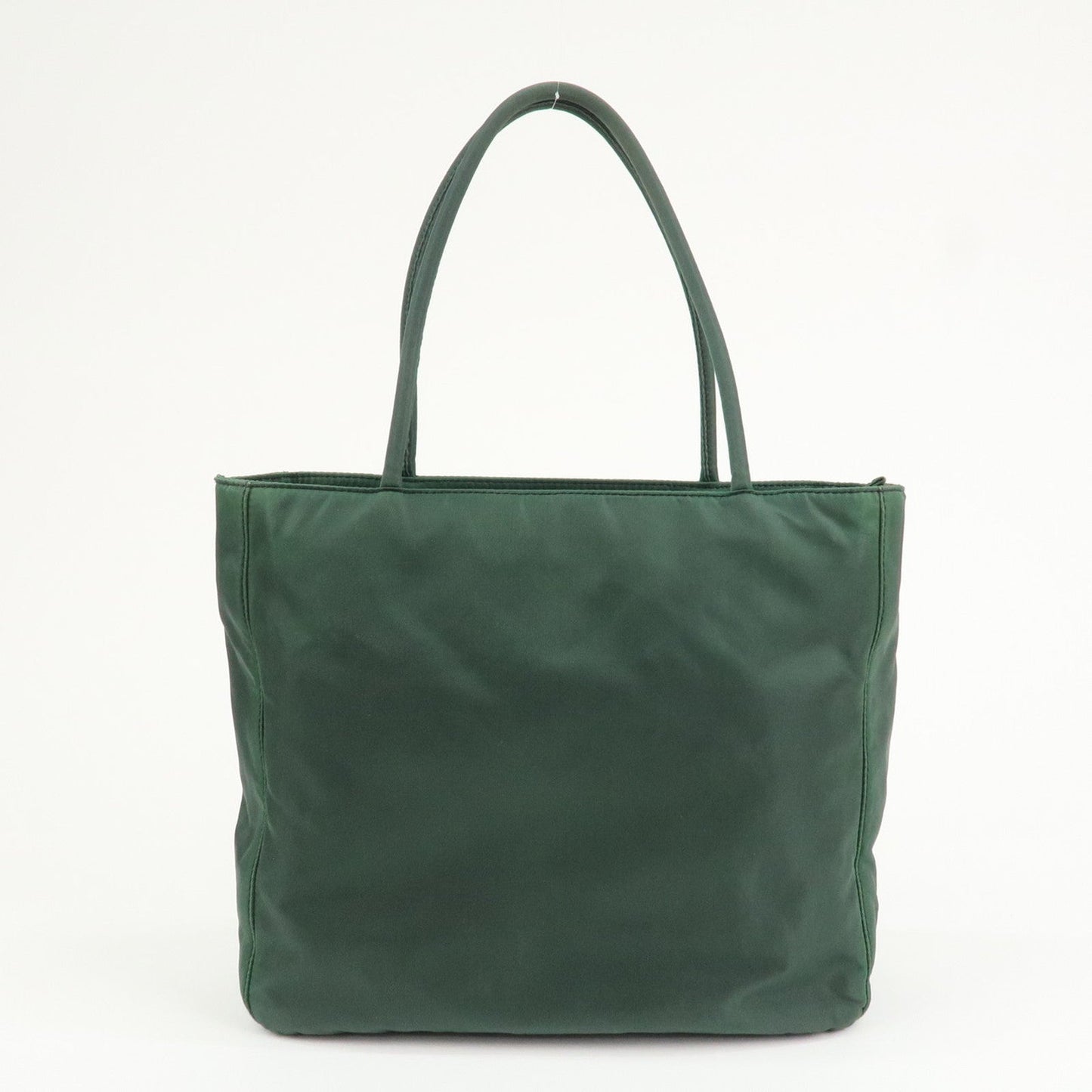 PRADA Triangle Logo Nylon Leather Tote Bag Green