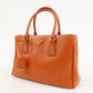 PRADA Triangle Logo Leather 2Way Hand Bag Orange 1BA863  d