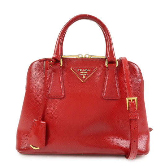 PRADA Promenade Small Leather 2Way Hand Shoulder Bag Red BL0838