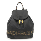 FENDI Nylon Leather Back Pack Black Gold Hardware 263390