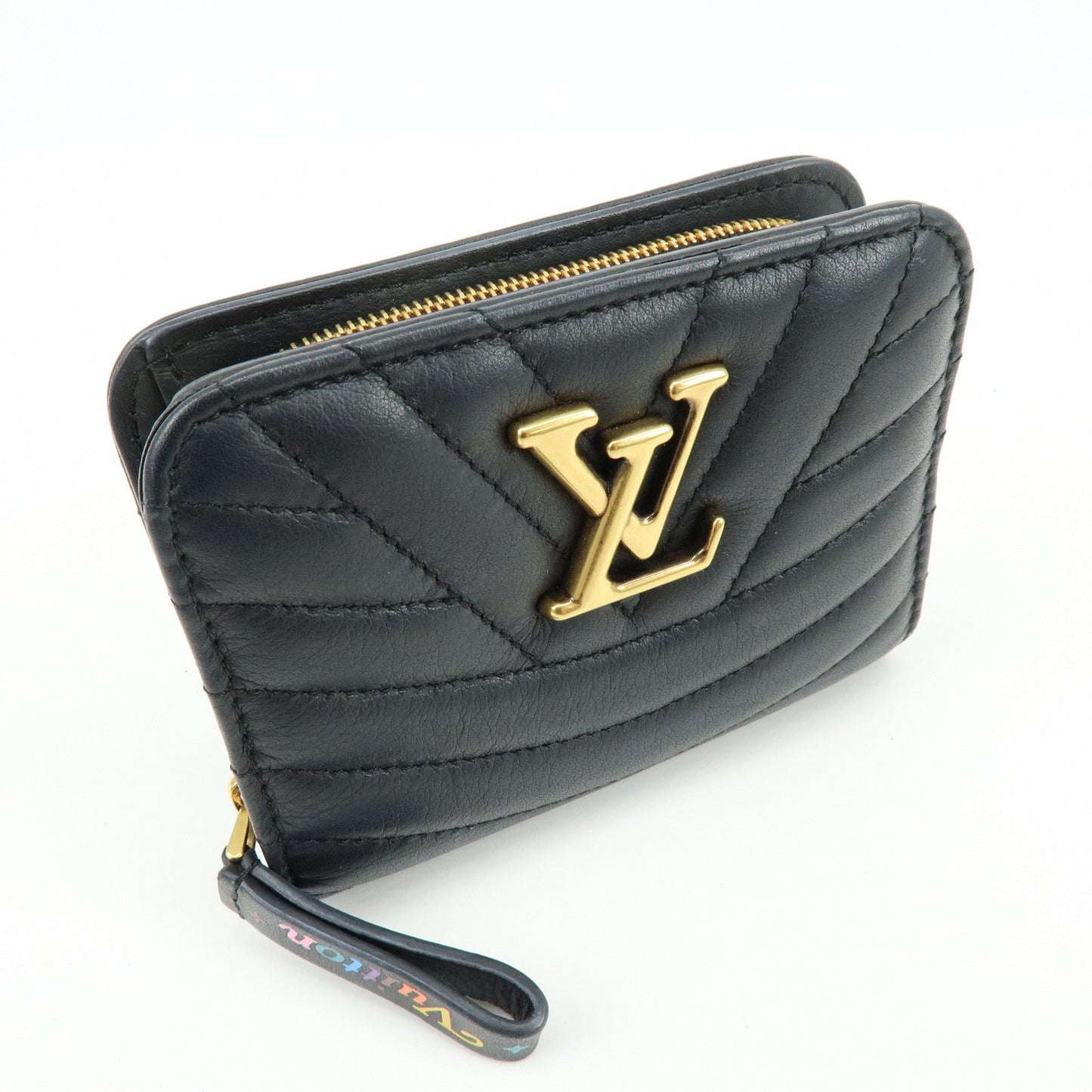 Louis Vuitton New Wave Leather Zippy Compact Wallet Noir M63789