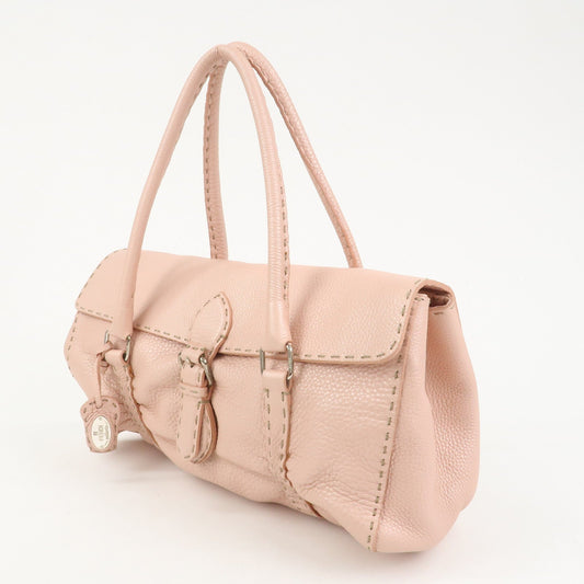 FENDI Seleria Linda Leather Shoulder Bag Hand Bag Pink 8BR442
