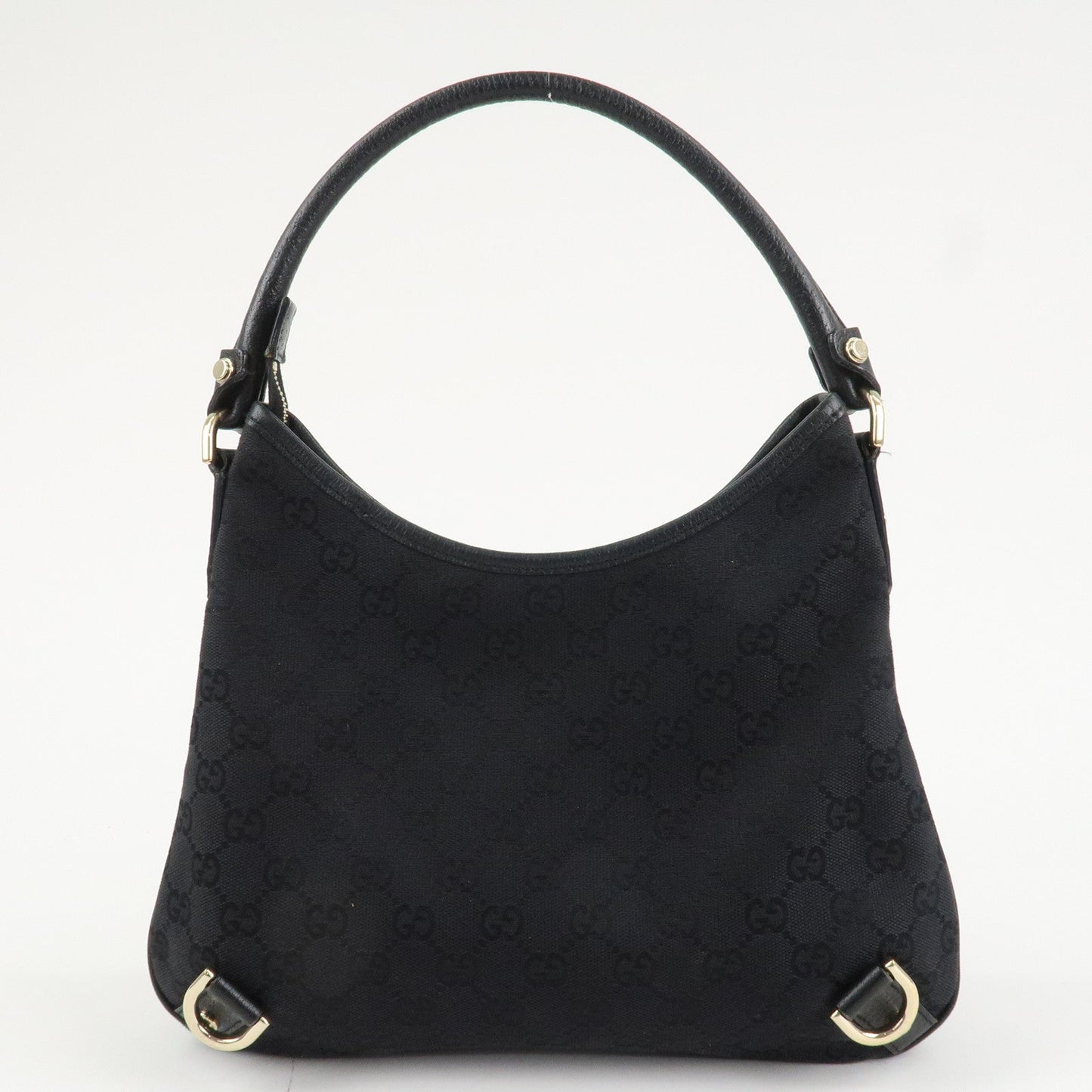 GUCCI Abbey GG Canvas Leather Shoulder Bag Black 130738  d