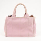 PRADA Canapa Mini Denim Hand Bag Tote Bag Pink 1BG439  d