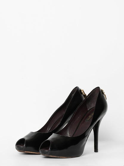 Louis Vuitton Black patent leather Oh Really! Peep Toe Pump