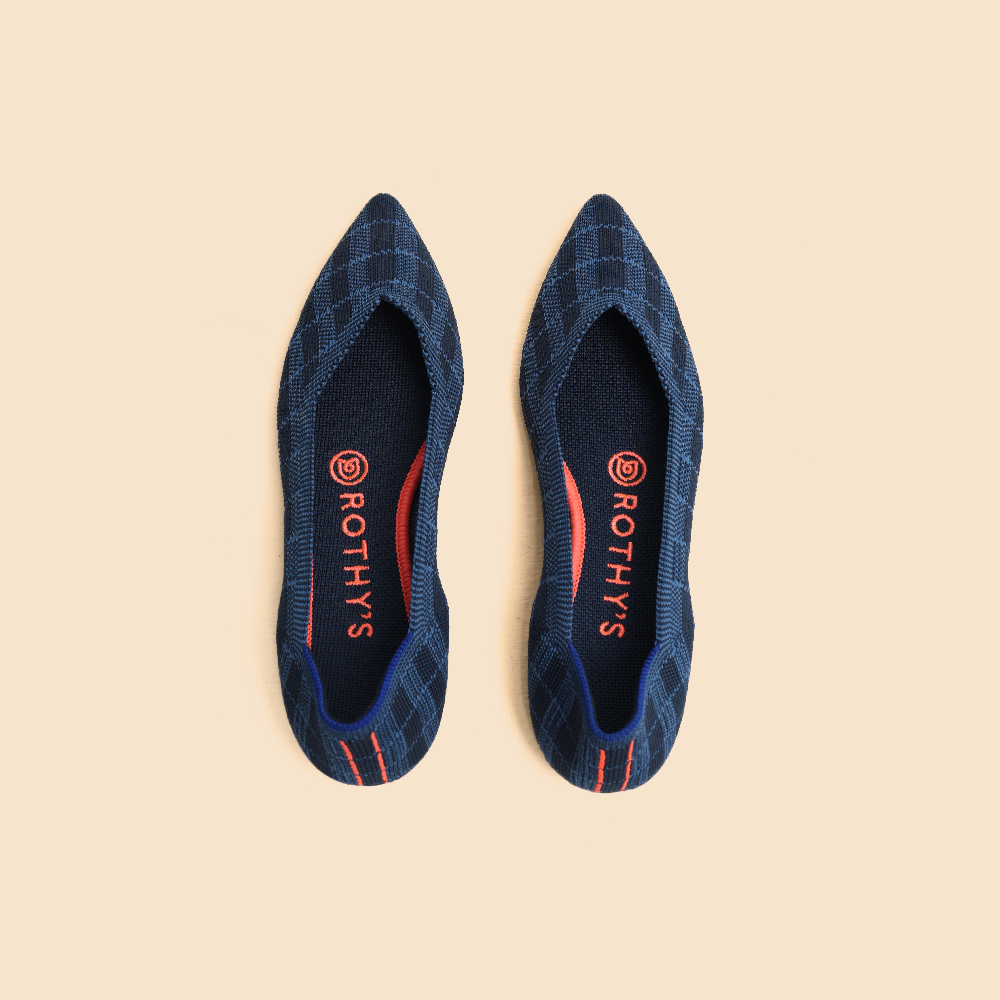 Rothy - Women - The Point - Indigo Ghingham