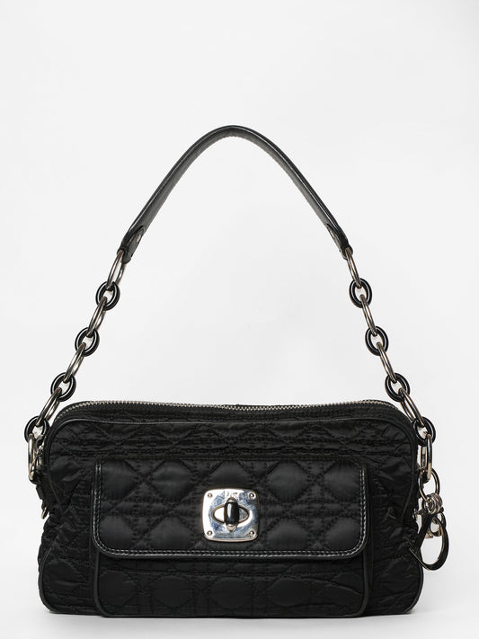 Christian Dior Cannage Chaining Nylon Shoulder Bag