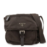 PRADA Triangle Logo Nylon Leather Shoulder Bag Crossbody Bag Brown  d