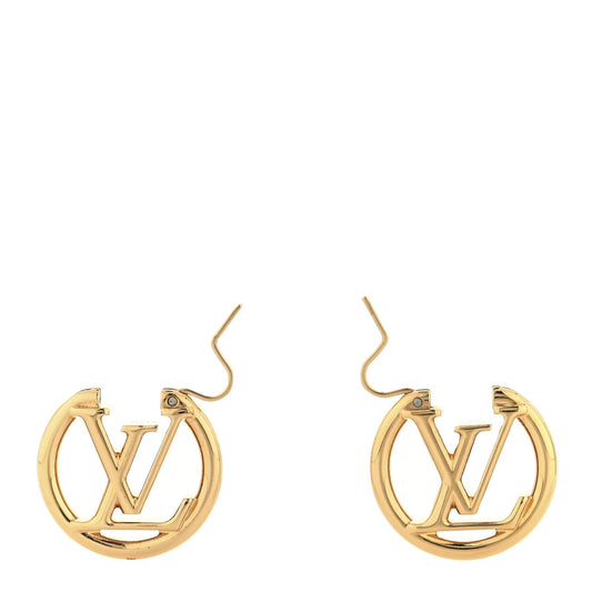 Louis Vuitton Metal Small Louise Hoop Earrings Gold