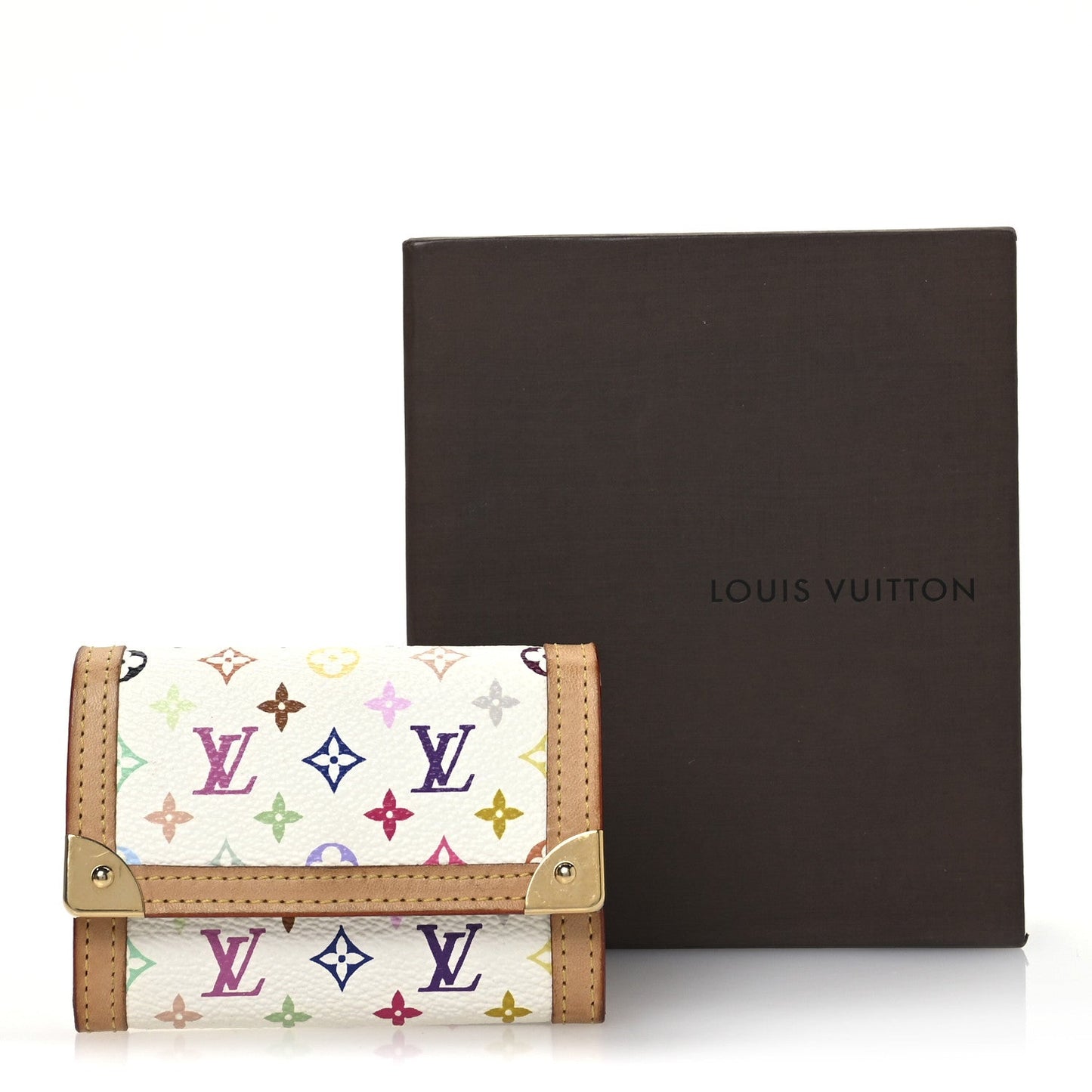 Louis Vuitton Monogram Porte-Monnaie Plat Coin Purse White