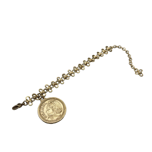 CHANEL -   03P Side Portrait '5' Medallion Chain Gold '' Bracelet