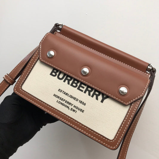 B-Berry - Amelia  Mini Horseferry Print Title Bag With Pocket Detail Malt Brown For Women, Bags 7.5in/19Amelia 80146111