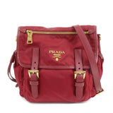 PRADA Logo Nylon Leather Shoulder Bag Crossbody Bag Bordeaux BT0692  d