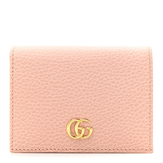 Amelia Dollar Calfskin GG Marmont Card Case Perfect Pink