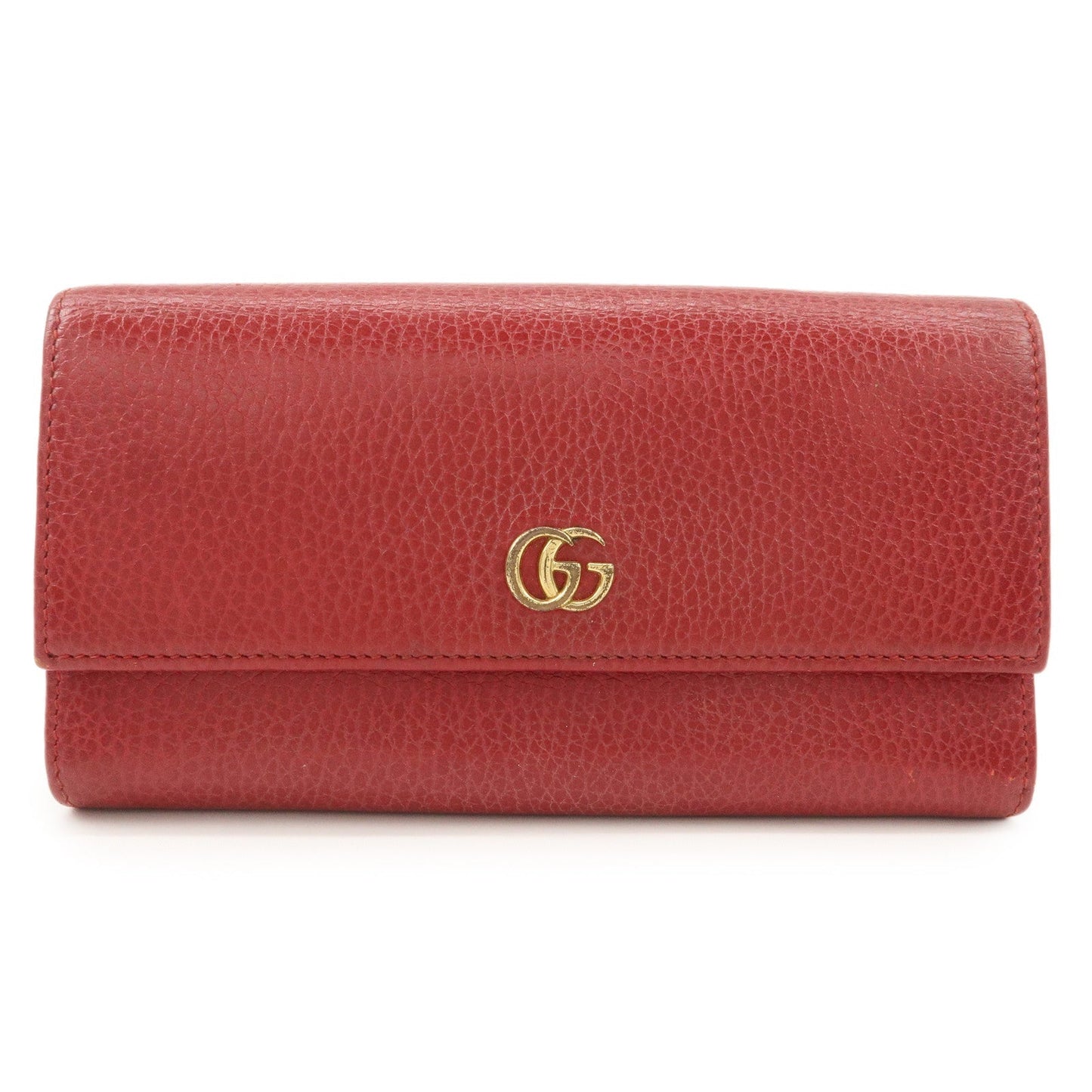 GUCCI GG Marmont Leather Continental Long Wallet Red 456116  d