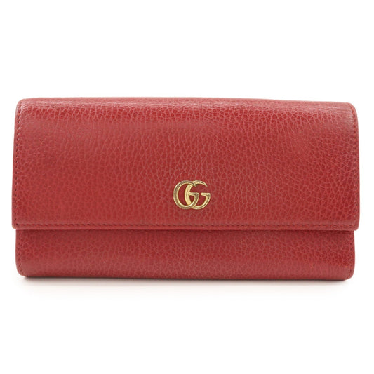 GUCCI GG Marmont Leather Continental Long Wallet Red 456116  d