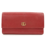 GUCCI GG Marmont Leather Continental Long Wallet Red 456116  d