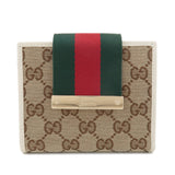 GUCCI Sherry GG Canvas Leather Bi-fold Wallet Beige Ivory 181669  d