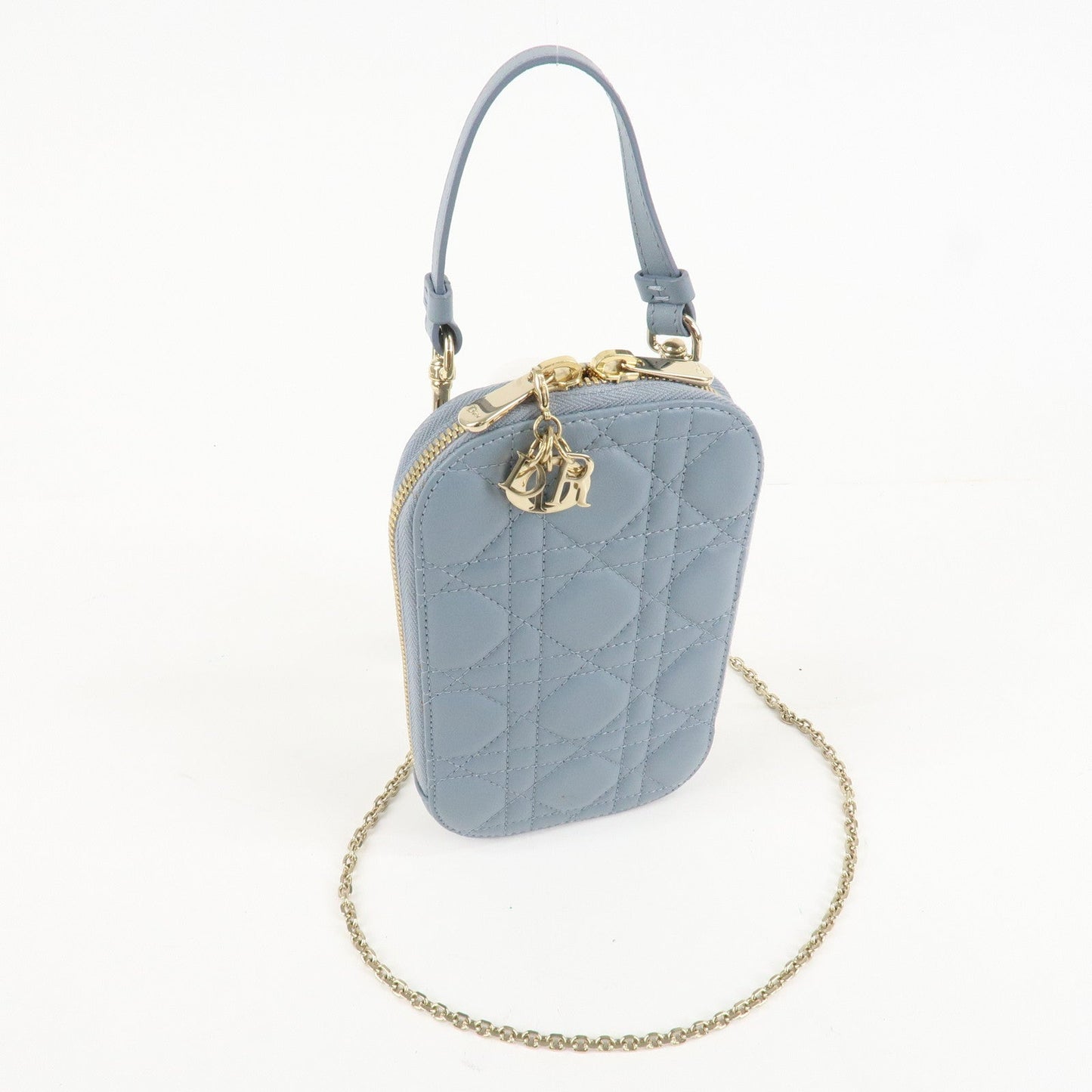 Christian Dior Lady Dior Call'in Dior Cannage Lamb Skin Phone Holder  d