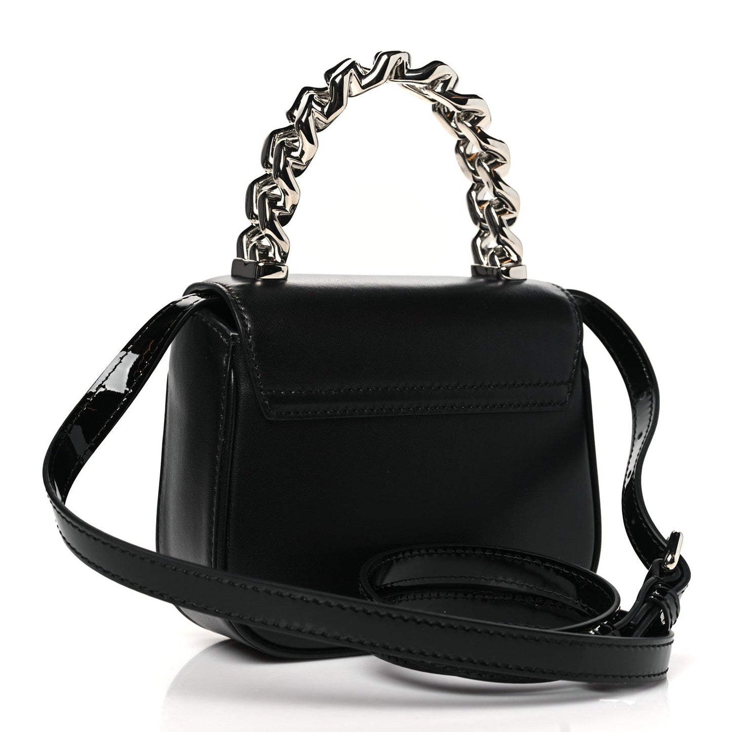 Versace Calfskin Crystal Embellished Mini La Medusa Bag Black