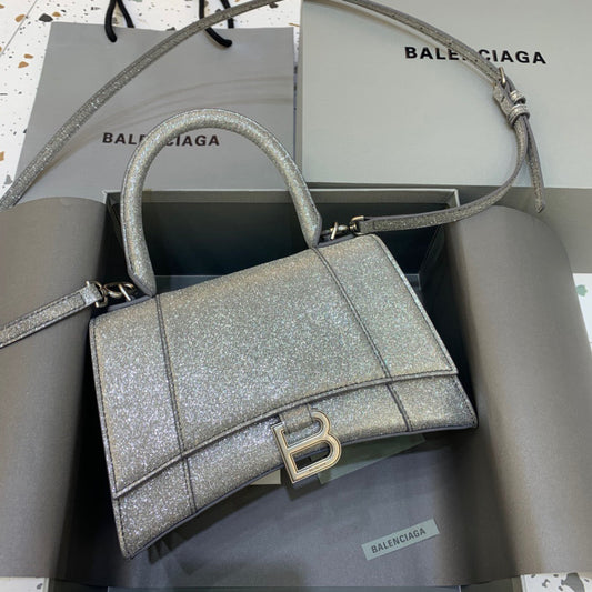 BLN-Ciaga Hourglass Small Handbag In Grey, For Women,  Bags 9in/23cm