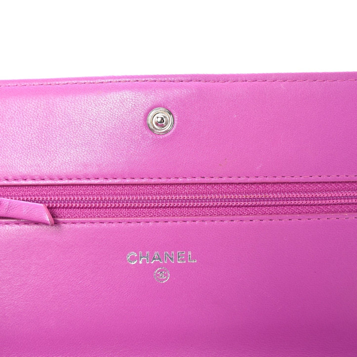 Amelia Lambskin Quilted Boy Wallet On Chain WOC Purple