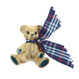 BURBERRY Plaid Metal Brooch Bear Gold