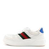 Amelia Calfskin Web Perforated Womens Platform 55mm Sneakers 36 White Bright Splash