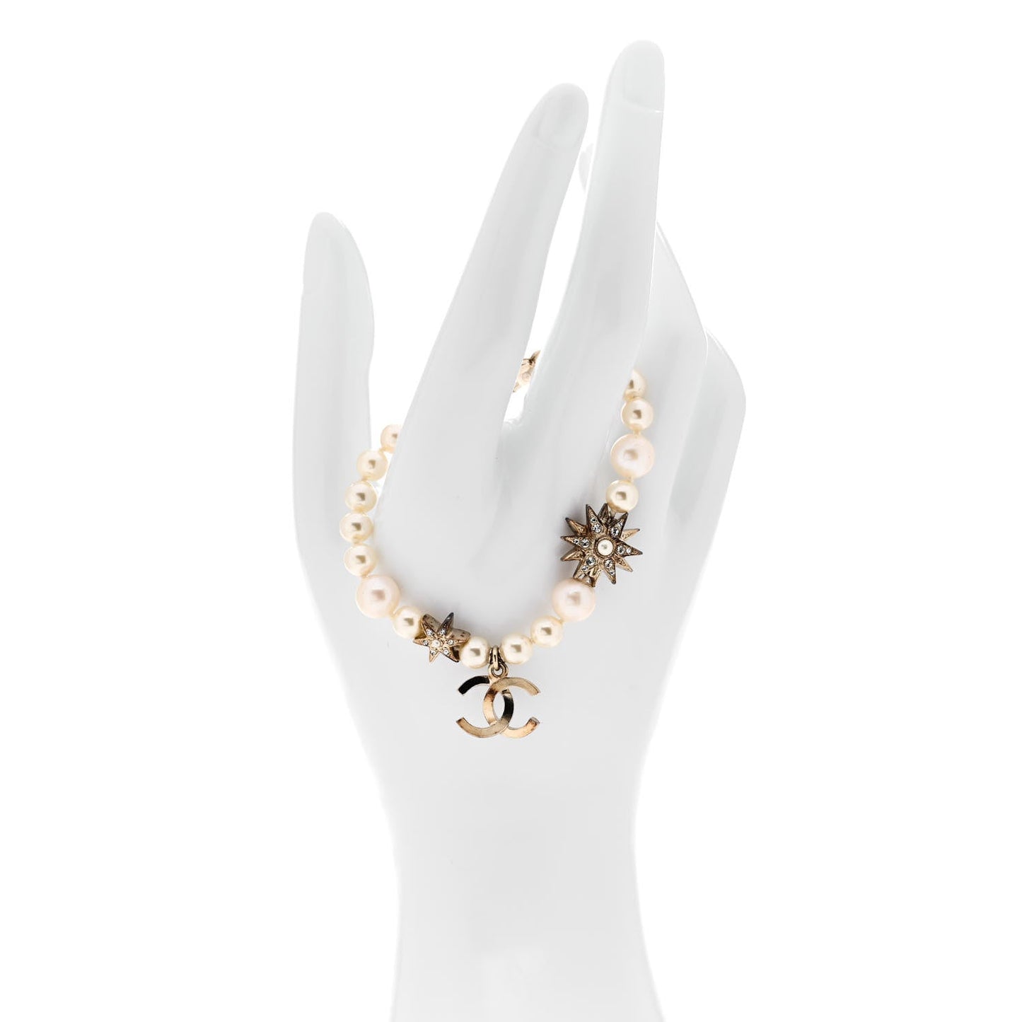 Amelia Pearl Crystal Star CC Bracelet Gold