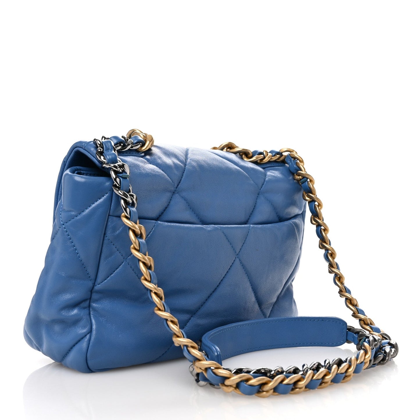 Amelia Lambskin Quilted Medium 19 Flap Blue