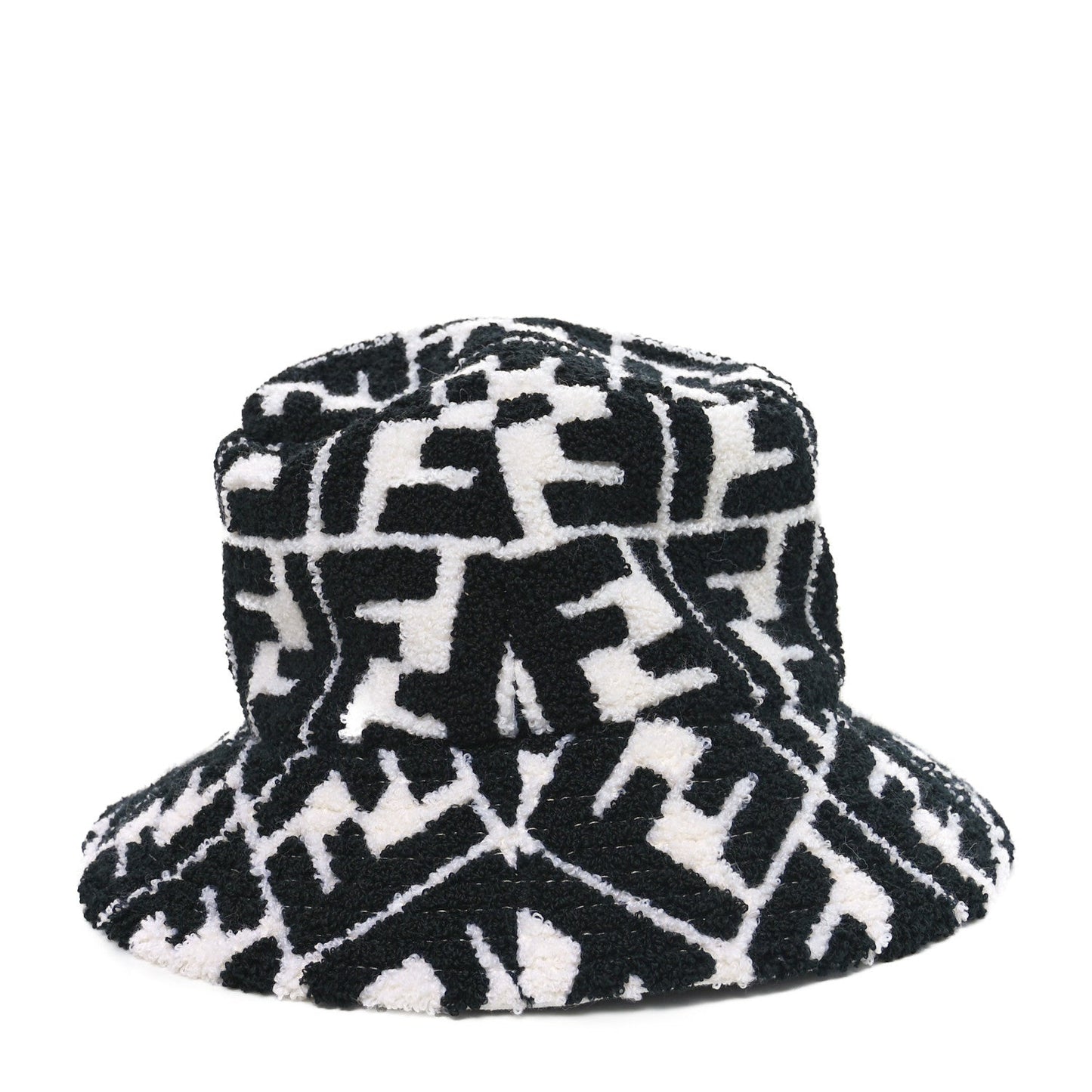 Amelia Terrycloth FF Bucket Hat S White Black