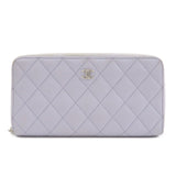 CHANEL Matelasse Caviarskin Round Zippy Wallet Lavender AP0242