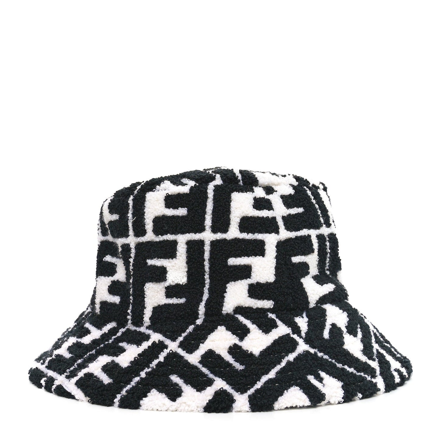 Amelia Terrycloth FF Bucket Hat S White Black