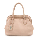 FENDI Selleria Leather Boston Bag Hand Bag Pink 8BN127  d