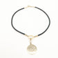FENDI Logo Metal Necklace Silver Black