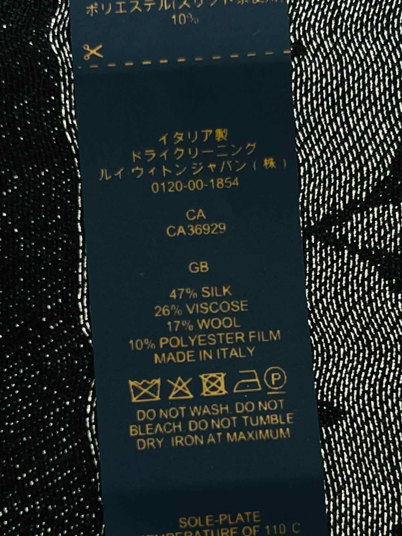 LOUIS VUITTON Black & Silver Monogram Shawl