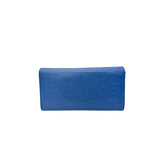 Chanel bag CC Flap Camellia Lambskin Long Wallet Blue