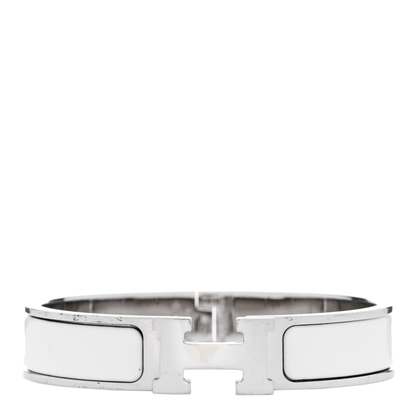 Amelia Enamel Narrow Clic Clac H Bracelet PM White