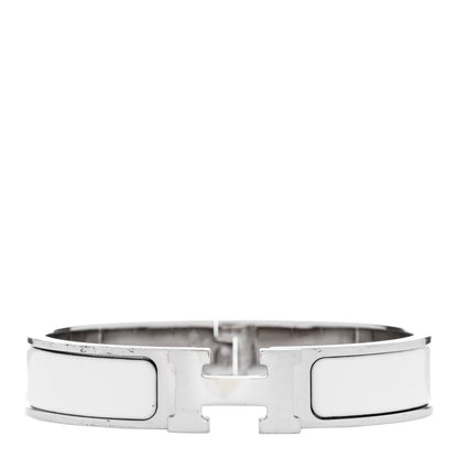 Amelia Enamel Narrow Clic Clac H Bracelet PM White