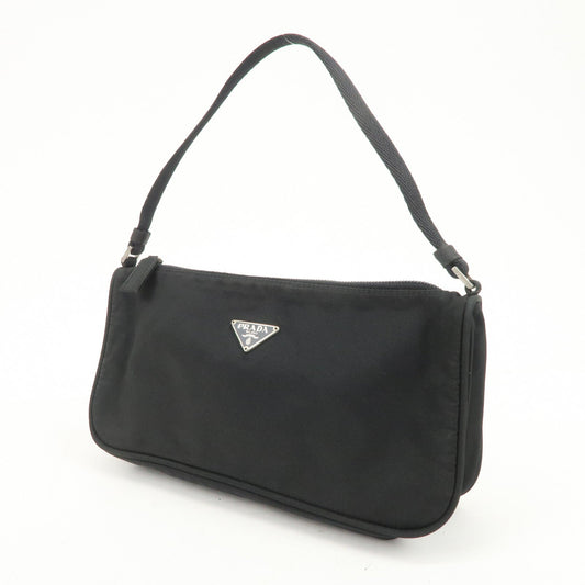 PRADA Triangle Logo Nylon Pouch Hand Bag Cosmetic Pouch Purse MV633