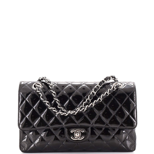 CHANEL   Classic Double Flap Bag Quilted Glitter Patent Medium