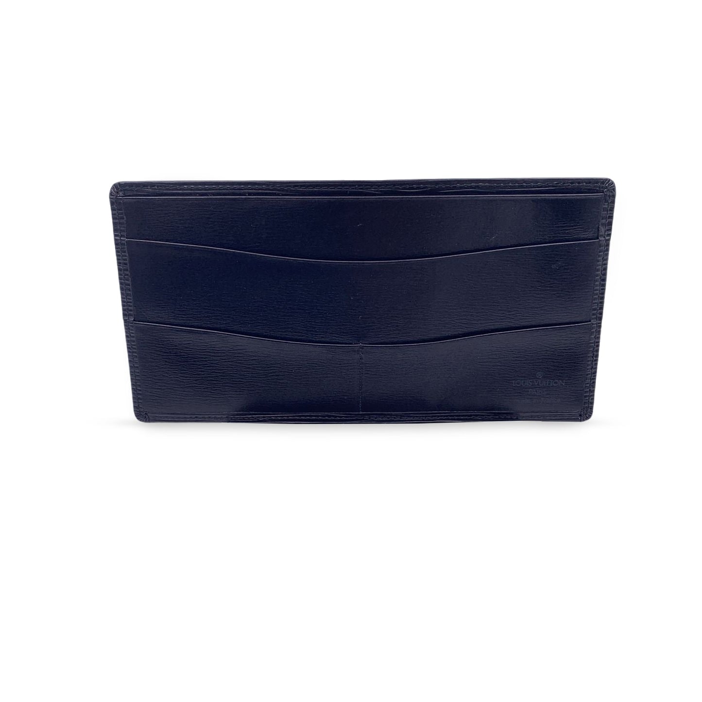 LOUIS VUITTON   Black Epi Leather Long Card Wallet Ticket Holder