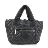 CHANEL COCO Cocoon PM Nylon Calf Leather Tote Bag Black A48610