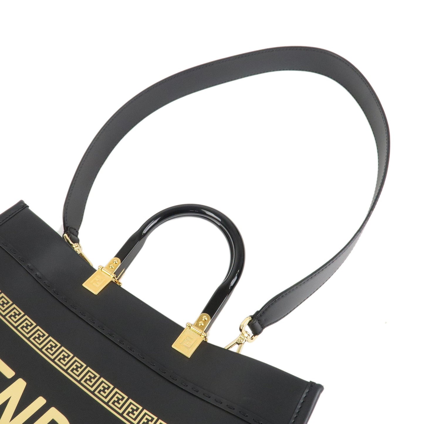FENDI VERSACE FENDACE Leather Sunshine Medium Tote Bag 8BH386  d