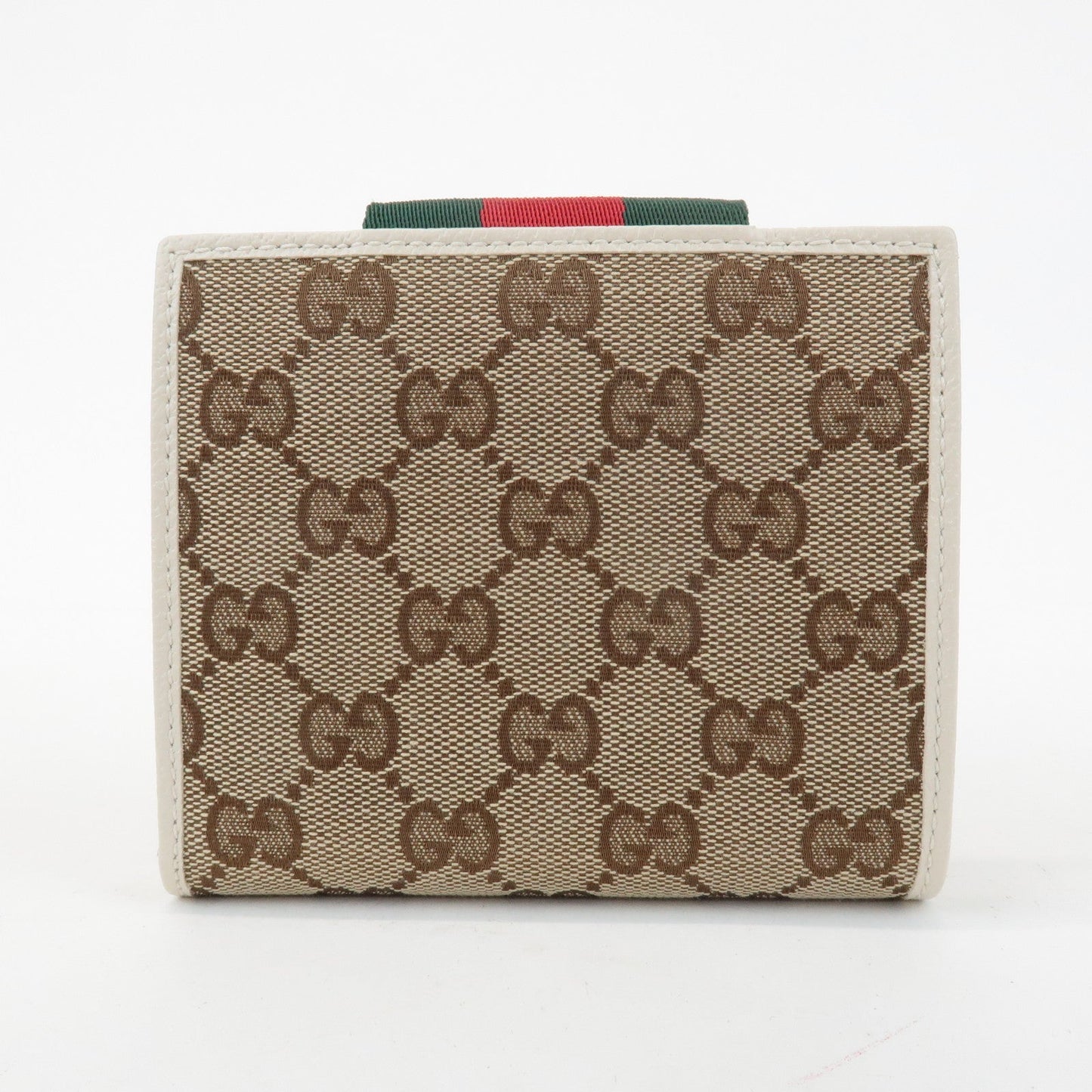 GUCCI Sherry GG Canvas Leather Bi-fold Wallet Beige Ivory 181669  d
