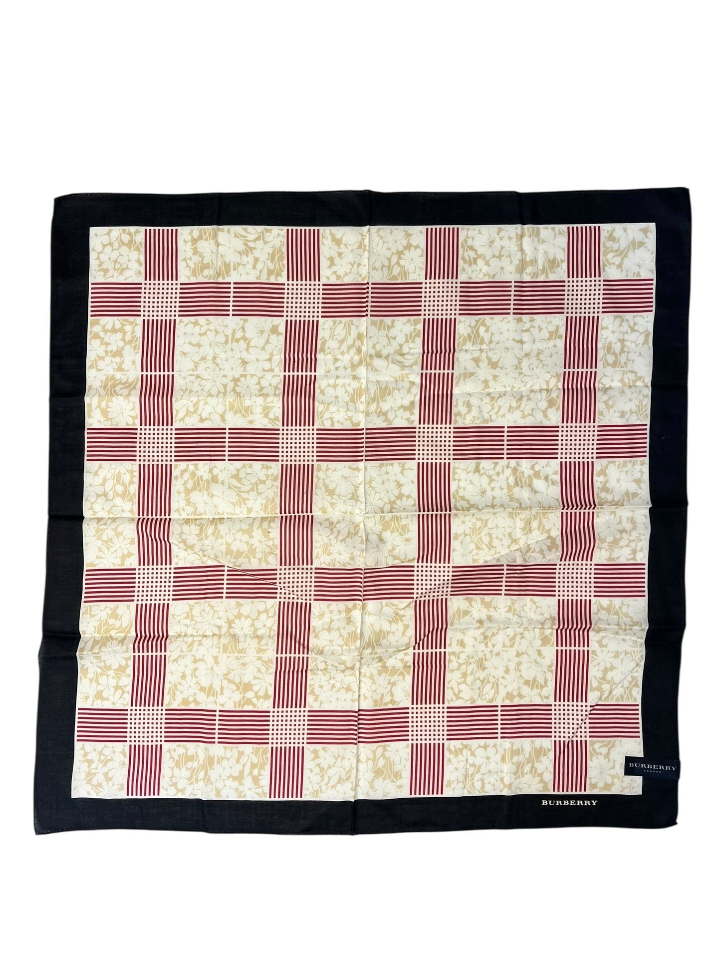 Burberry   Floral Stripe Check Scarf