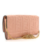 Amelia Nappa Matisse FF Embossed Continental Wallet On Chain Baby Pink