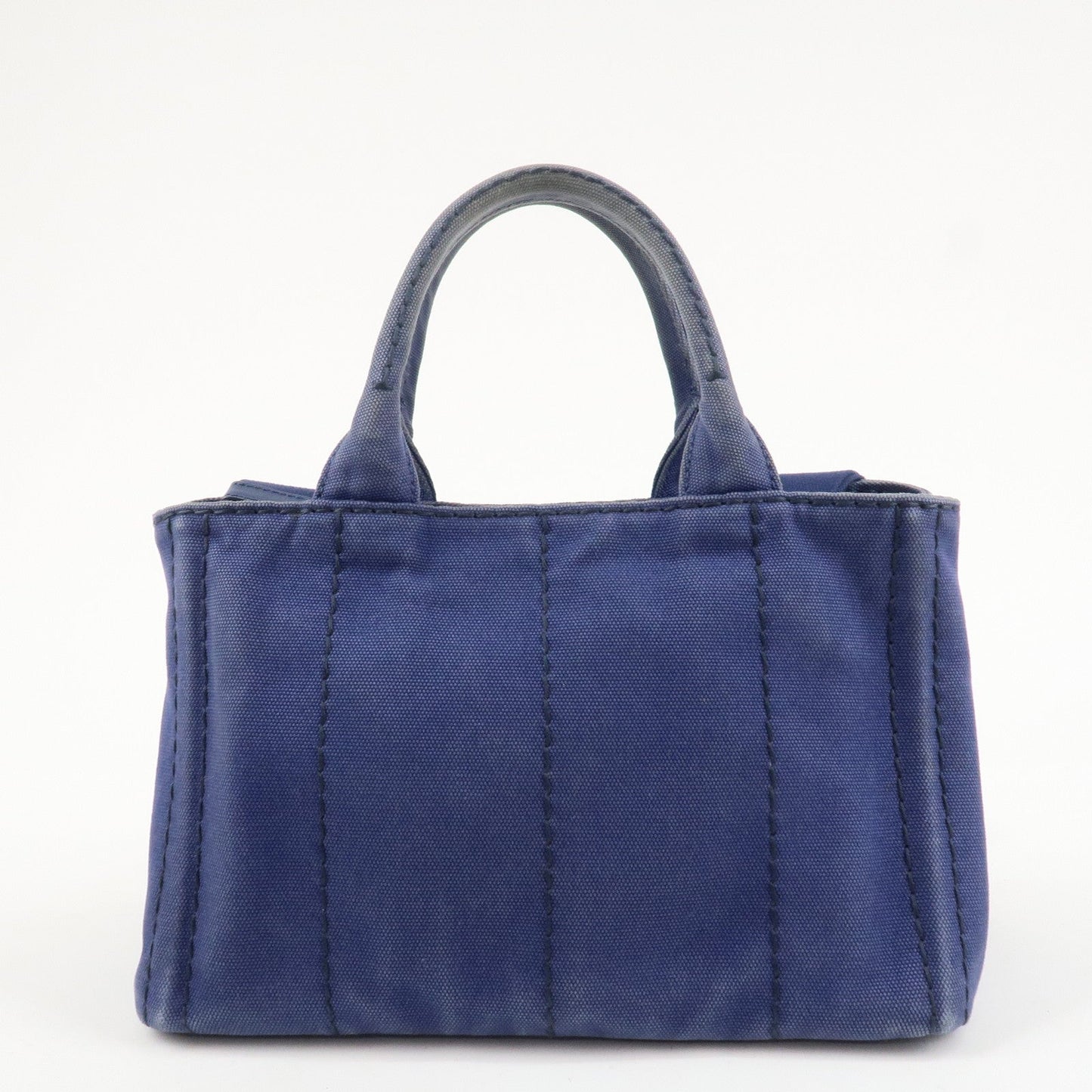 PRADA Logo Canapa Canvas 2Way Tote Bag Hand Bag Navy B2642B  d